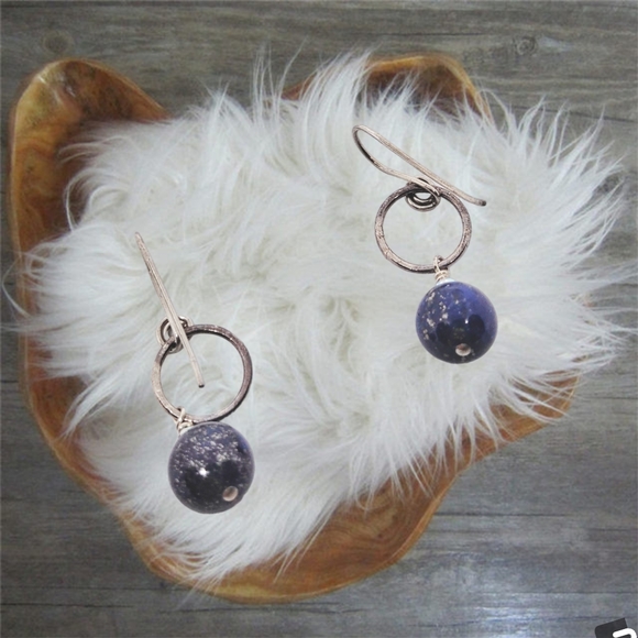 👣4/$20 ~Craftsman Dangling Blue Labradorite Earrings byArtisan Gallery. - Picture 4 of 4